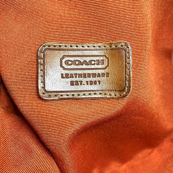 Coach Signature Canvas Leather Hat in Good Condition