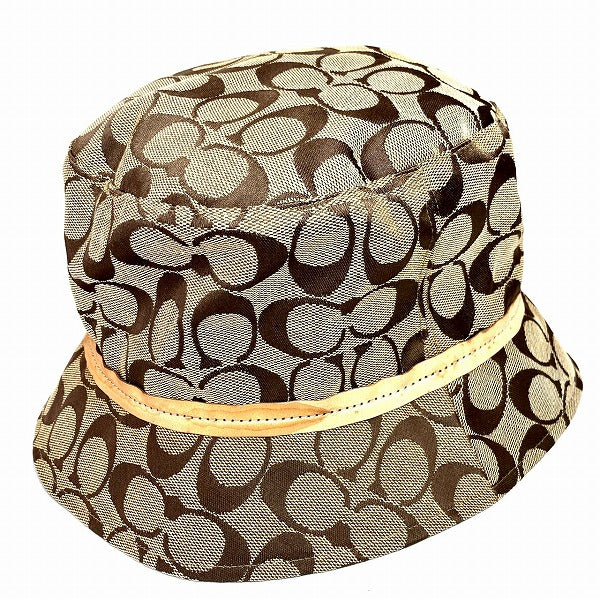 Coach Signature Canvas Leather Hat