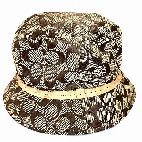 Coach Signature Canvas Leather Hat