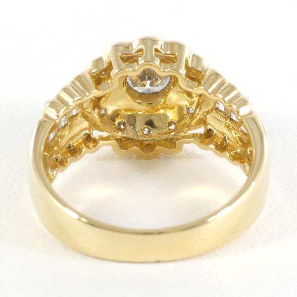 K18 Yellow Gold Diamond Ring 9.5 in Excellent Condition