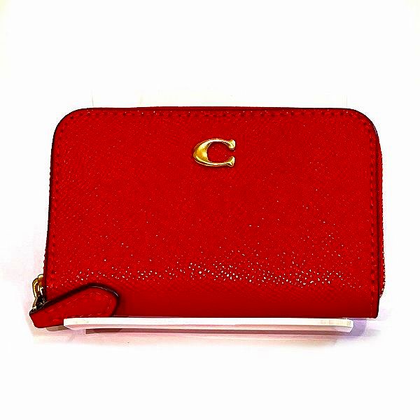 Coach Leather Card Holder Wallet Coin Case C6723