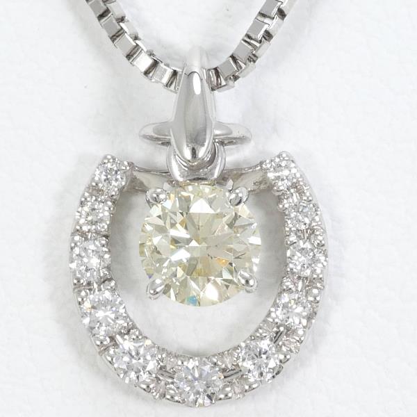 PT950 PT850 Platinum Yellow Diamond Necklace in Excellent Condition