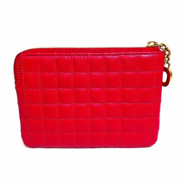 Celine Quilted Pink Leather Coin Case Wallet in Good Condition