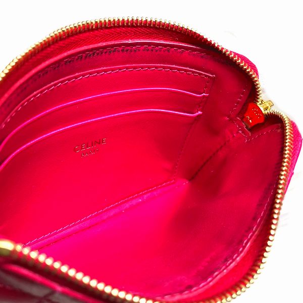 Celine Quilted Pink Leather Coin Case Wallet in Good Condition