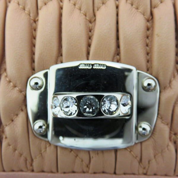 Miu Miu Leather Turn Lock Trifold Wallet in Good Condition