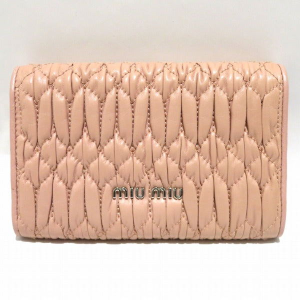 Miu Miu Leather Turn Lock Trifold Wallet in Good Condition