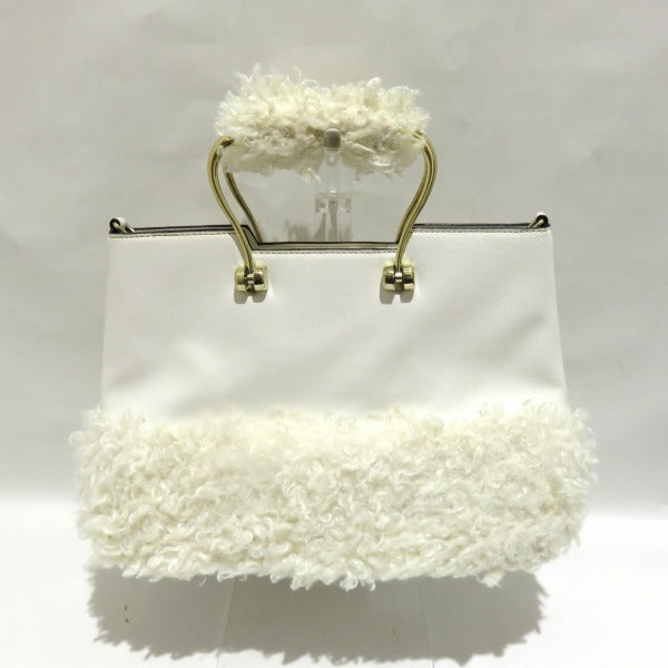 And Chouette 2WAY White Leather Handbag