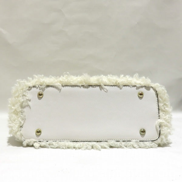 And Chouette 2WAY White Leather Handbag