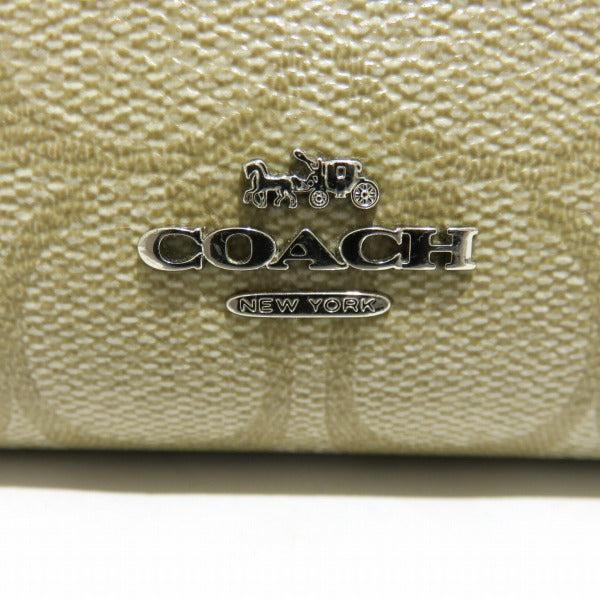 Coach Signature PVC Canvas Leather Bifold Wallet F23553 in Good Condition