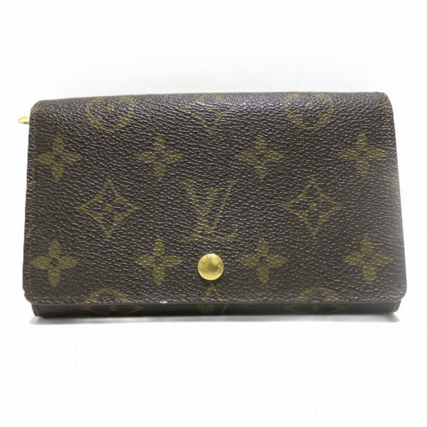 Louis Vuitton Monogram Portomone Bie Tresor Bifold Wallet M61730 in Fair Condition