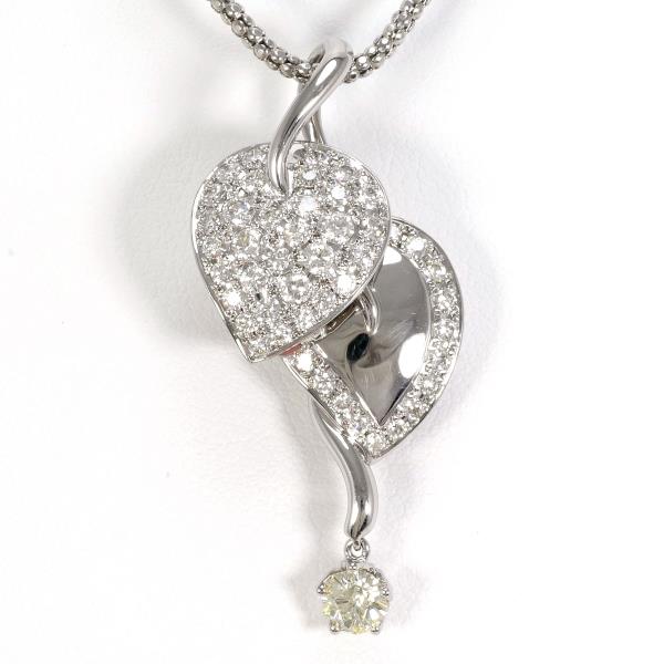 K18 White Gold Necklace Yellow Diamond