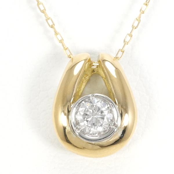 PT900 Platinum K18 Yellow Gold Diamond Necklace in Excellent Condition