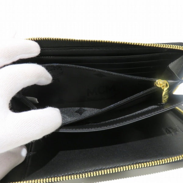 MCM PVC Leather Zip-Around Long Wallet in Great Condition