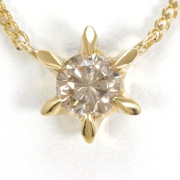 K18 Yellow Gold Necklace with Brown Diamond in Excellent Condition