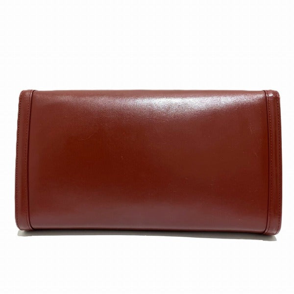 Cartier Must Line Bordeaux Leather Clutch Bag in Good Condition