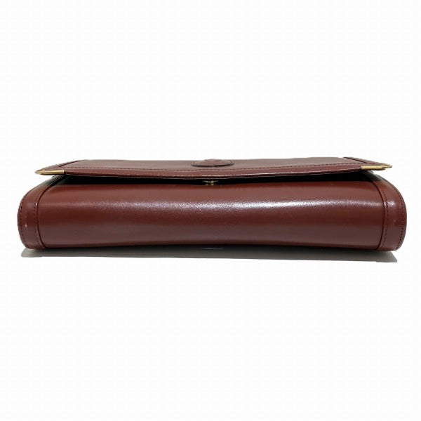 Cartier Must Line Bordeaux Leather Clutch Bag in Good Condition