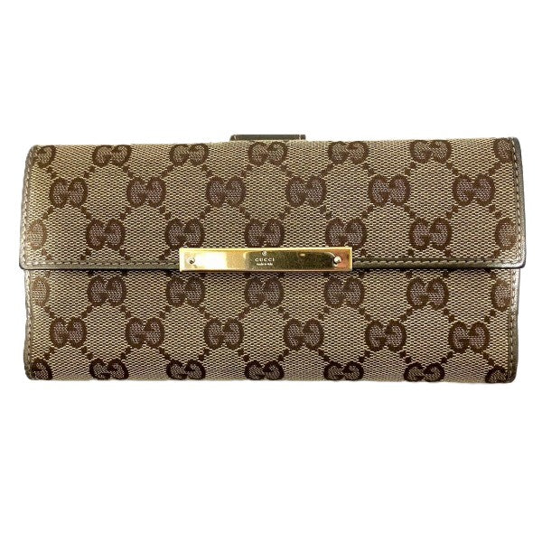 Gucci GG Canvas Shima Long Wallet 112715 in Good Condition