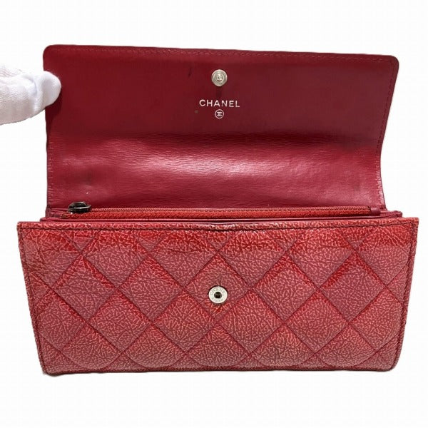 Chanel Matelasse Leather Long Wallet in Fair Condition