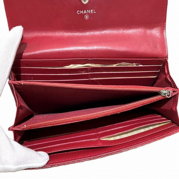 Chanel Matelasse Leather Long Wallet in Fair Condition