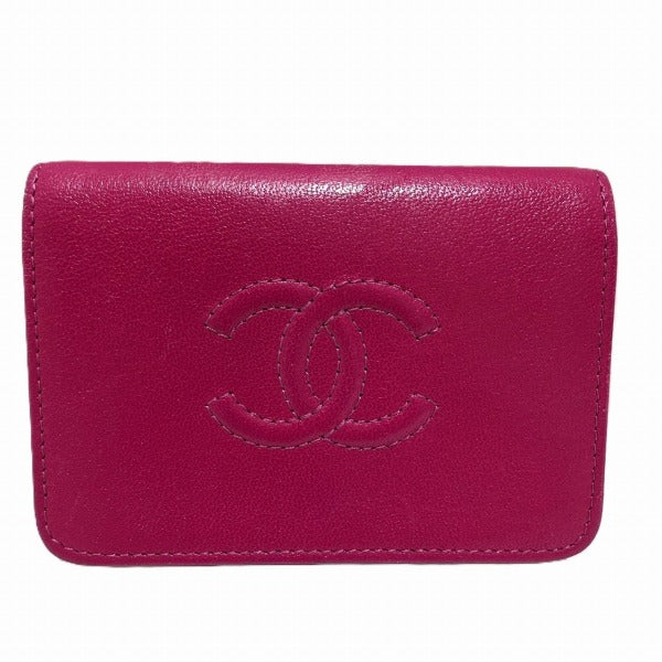 Chanel Leather Coco Mark Trifold Wallet A70796 in Good Condition