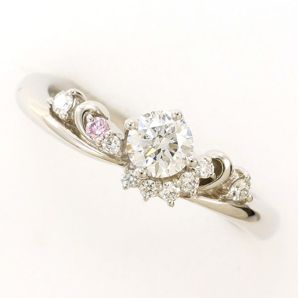 PT900 Platinum Diamond Pink Diamond Blue Diamond Ring