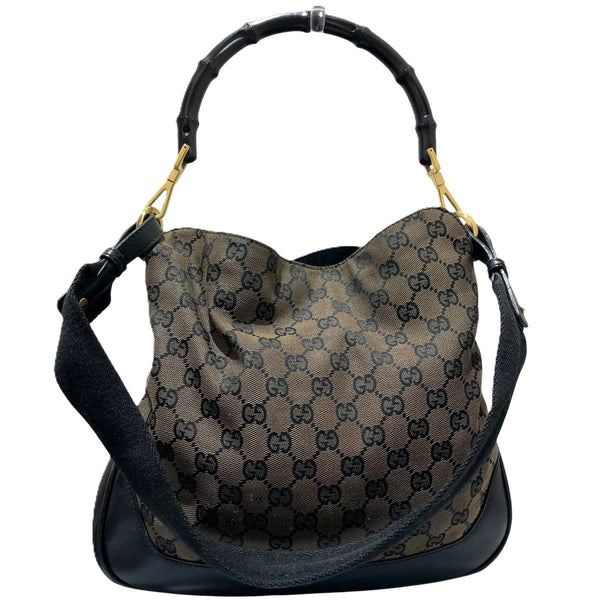 Gucci Bamboo GG Canvas Leather Handbag
