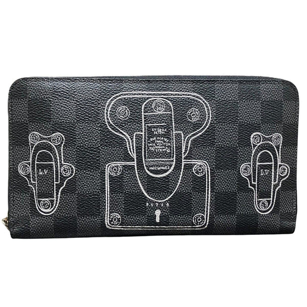 Louis Vuitton Zippy Organizer Damier Graphite Wallet