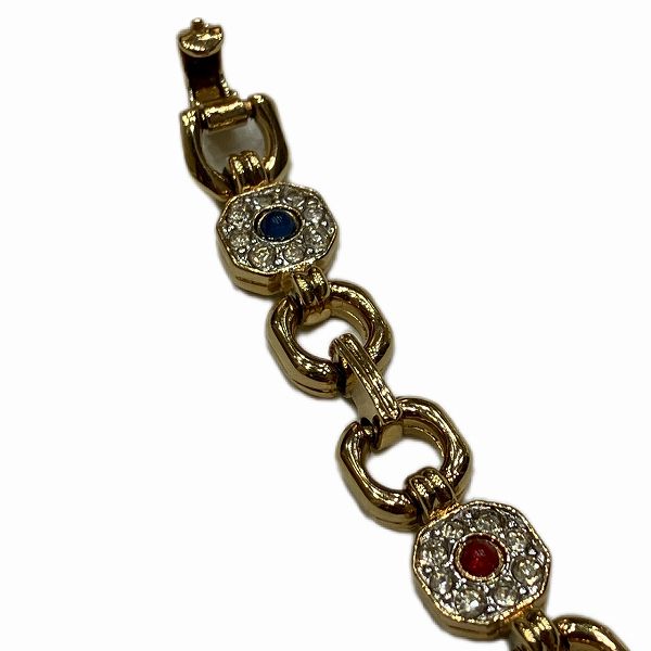 Nina Ricci Bracelet for Women, GP×Rhinestone, 18cm×0.8cm in Good Condition