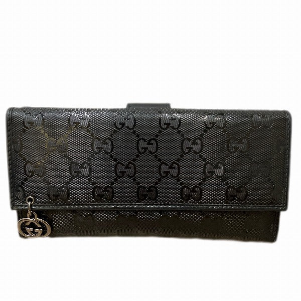 Gucci GG Imprime Black Long Wallet 212104 in Good Condition