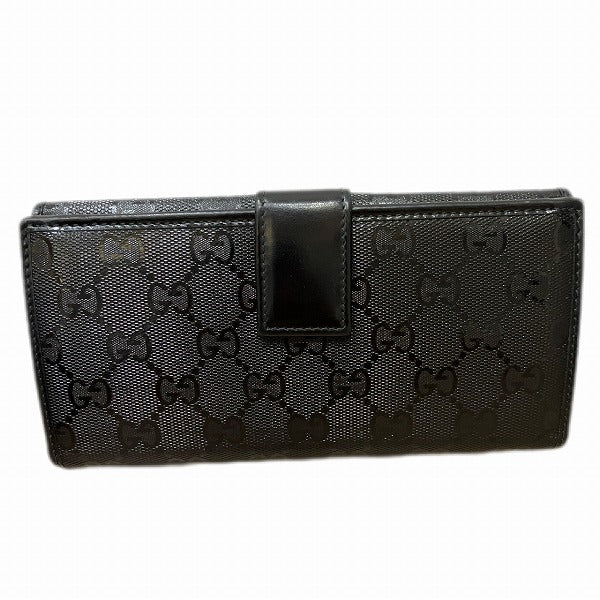 Gucci GG Imprime Black Long Wallet 212104 in Good Condition