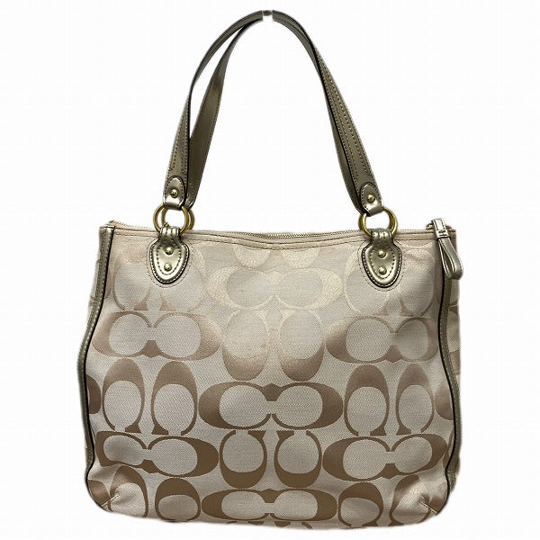 Coach Signature Metallic Outline Tote Bag 22447 in Good Condition