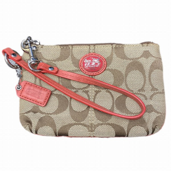 Coach Signature Wristlet Pouch Bag