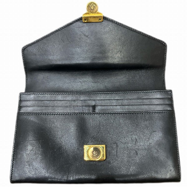 Salvatore Ferragamo Leather Clutch Wallet Black