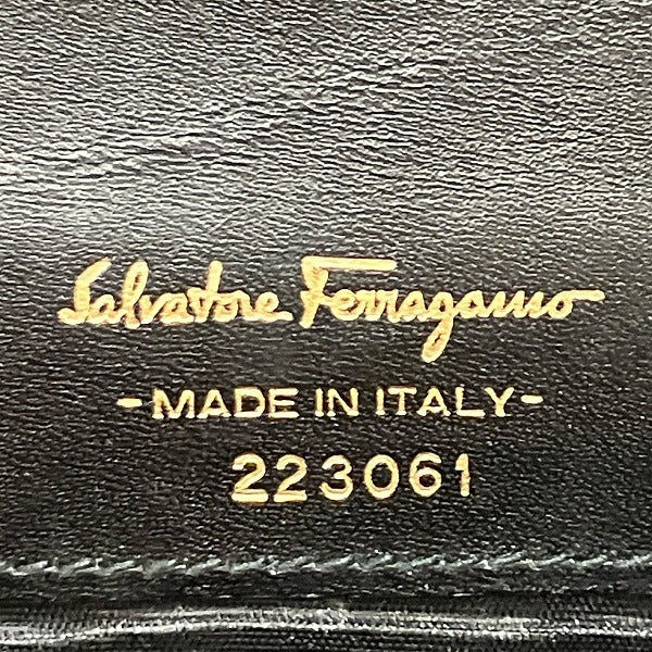 Salvatore Ferragamo Leather Clutch Wallet Black