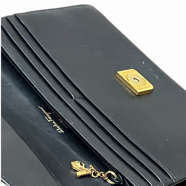 Salvatore Ferragamo Leather Clutch Wallet Black