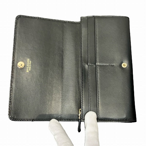 Bvlgari BBTONDO Leather Long Wallet 284691 in Good Condition