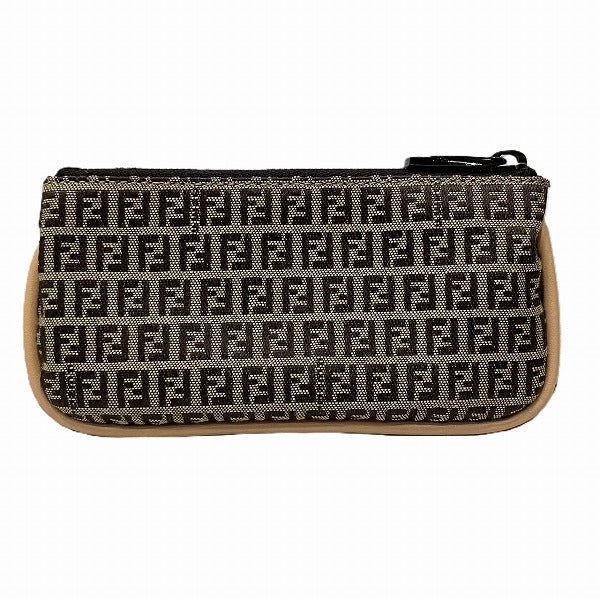 Fendi Zucchino Canvas Leather Coin Case in Great Condition