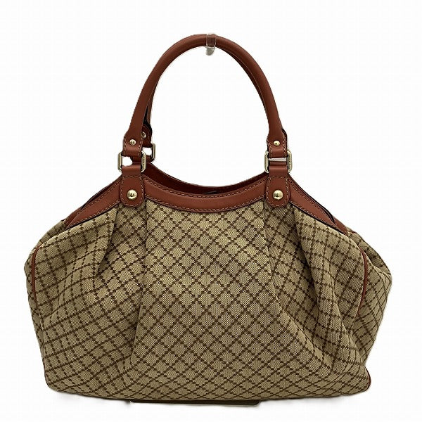 Gucci Sukey Diamante Canvas Leather Handbag 211944 in Good Condition