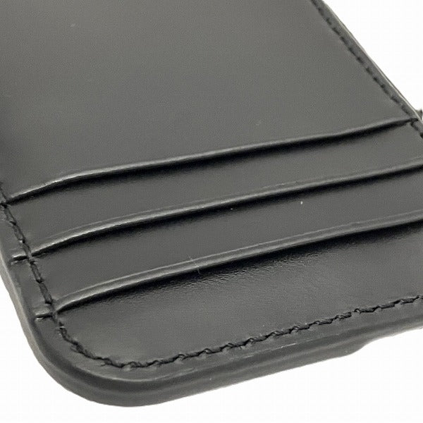 Maison Kitsune Black Leather Wallet Coin Case Unisex in Good Condition