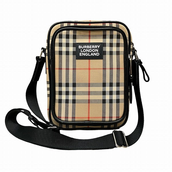 Burberry Vintage Check Canvas Leather Shoulder Bag