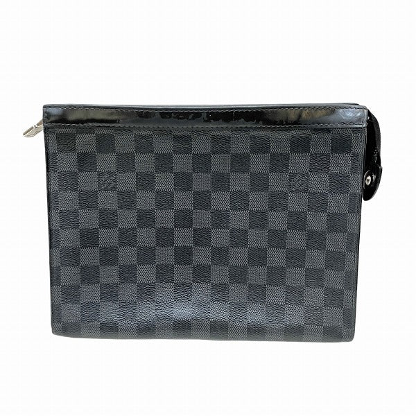 Louis Vuitton Damier Graphite Pochette Voyage MM Clutch N41696 in Good Condition