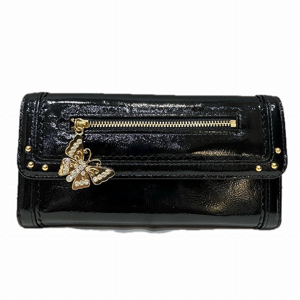 Annasui Black Butterfly Clasp Long Wallet