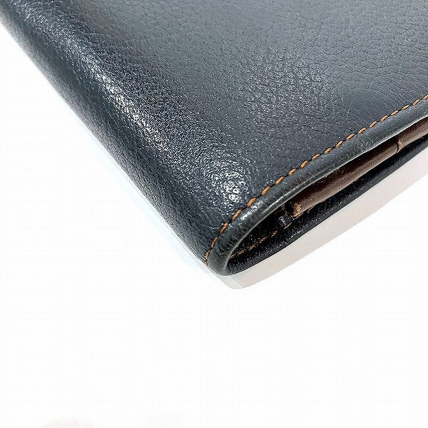 Dunhill Leather Navy Long Wallet in Good Condition