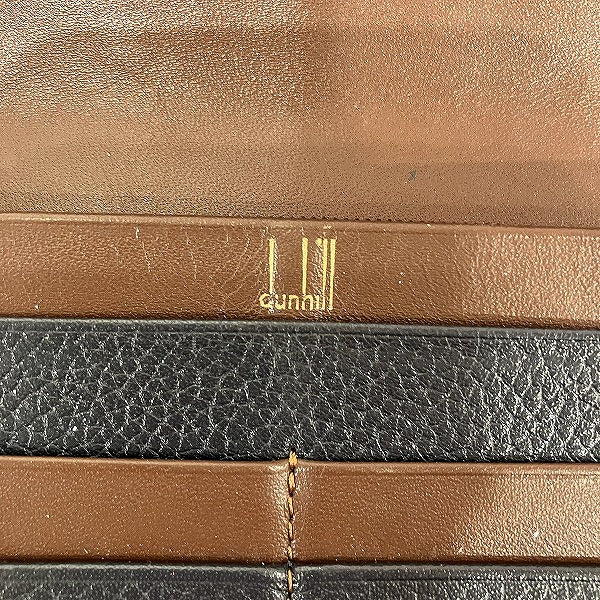 Dunhill Leather Navy Long Wallet in Good Condition