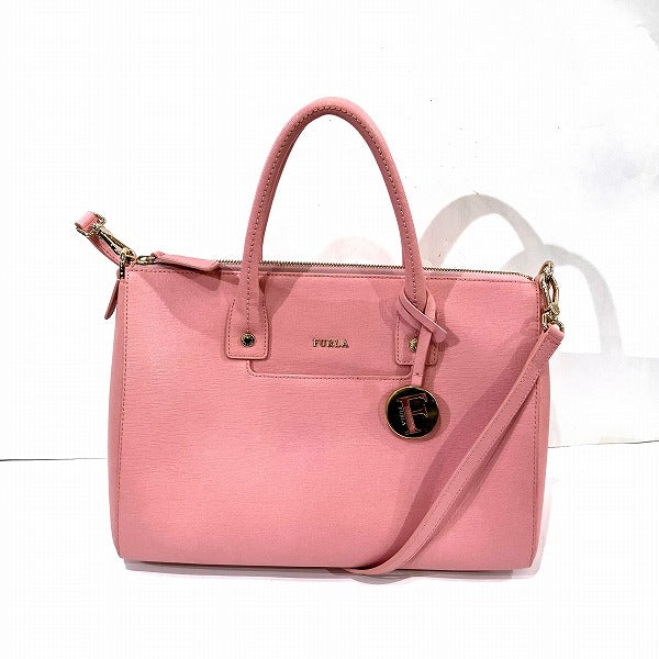 Furla Pink 2way Leather Handbag in Good Condition