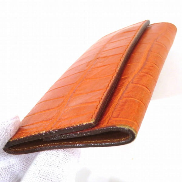 Felisi Croc Embossed Leather Key Case in Good Condition