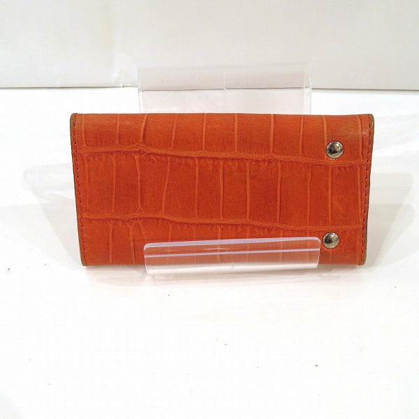 Felisi Croc Embossed Leather Key Case in Good Condition