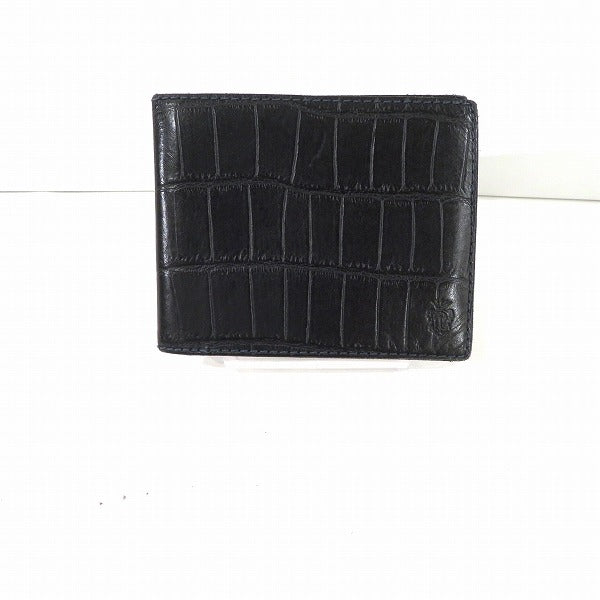 Felisi Croc Embossed Leather Bifold Wallet in Good Condition