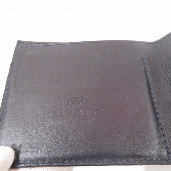 Felisi Croc Embossed Leather Bifold Wallet in Good Condition