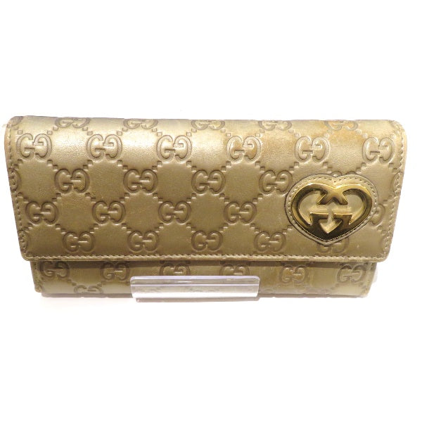 Gucci Leather Lovely Heart GG Long Wallet